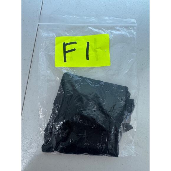 Vintage Womens Sheer Button Front Top Size L Black Y2K Whimsigoth Floral Grunge - Picture 14 of 14